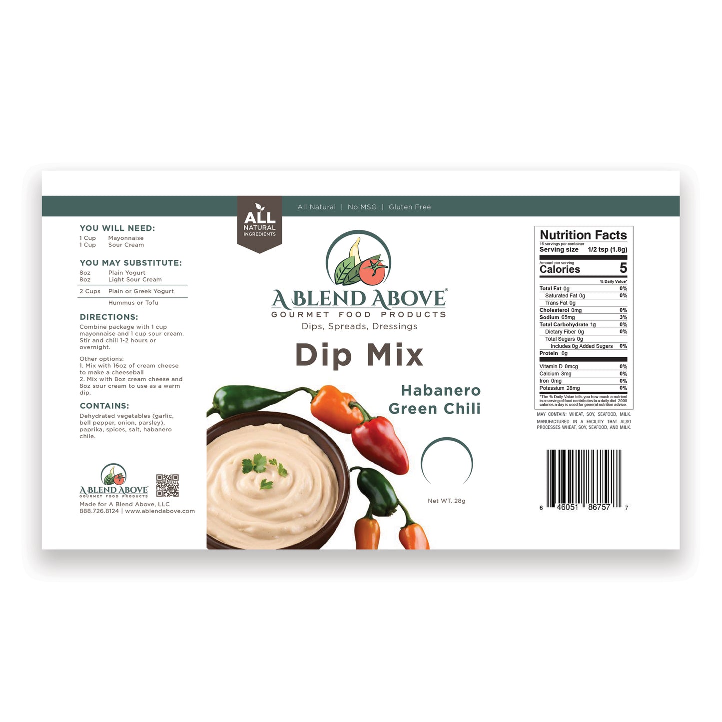 Habanero Green Chili Dip Mix