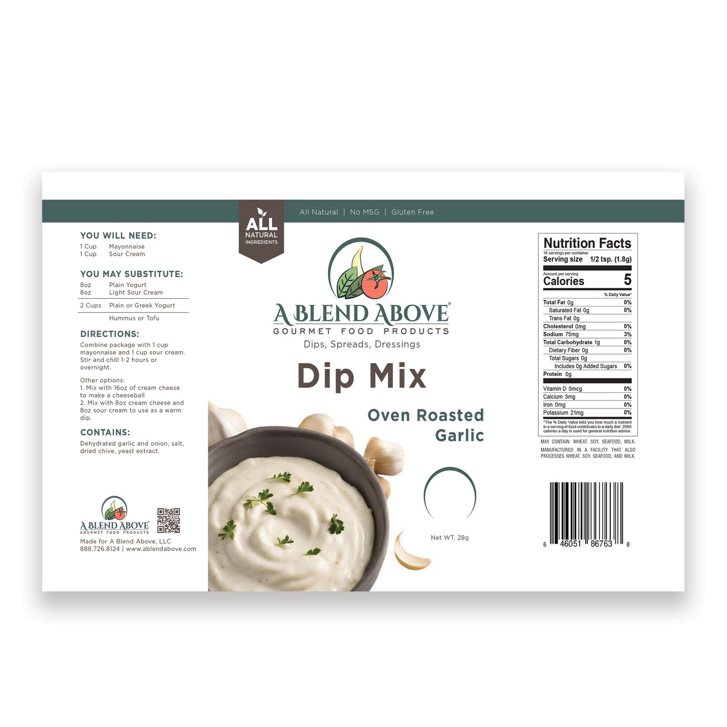 Oven Roasted Garlic Dip Mix