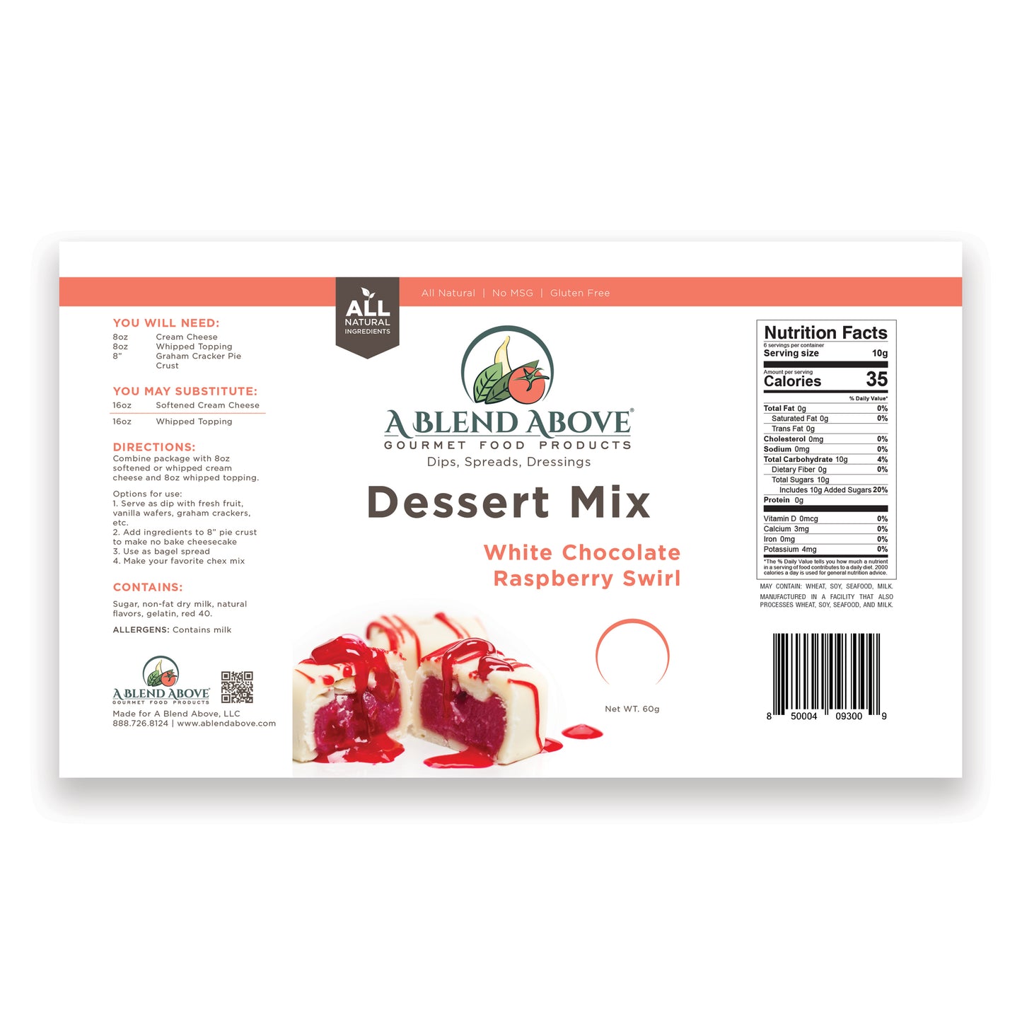 White Chocolate Raspberry Swirl Dessert Mix